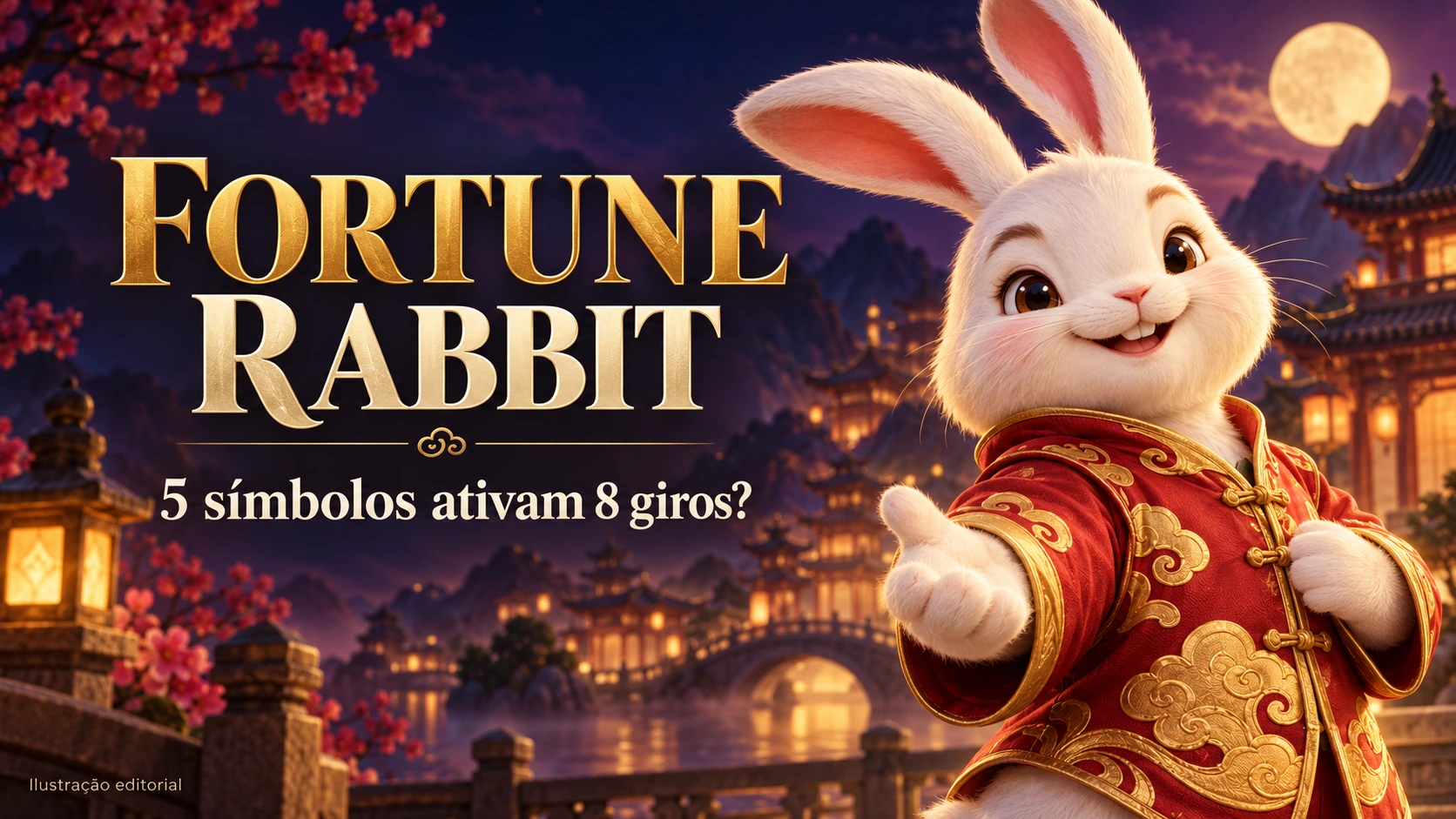 Fortune Rabbit: 5 símbolos de prêmio ativam 8 giros?